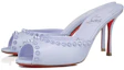 Order (W) Christian Louboutin CL Kulit Stiletto Peep-Toe Slide 'Light Blue Studs' 1231121L277