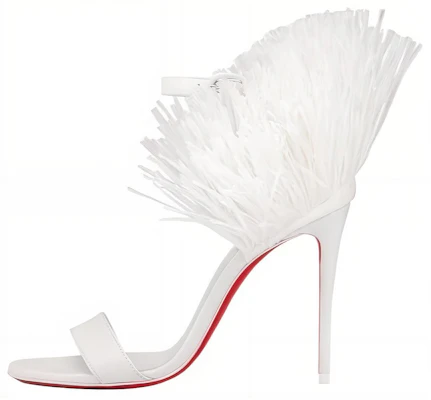 (Women) Christian Louboutin CL Leather Strap Sandals White Women 10cm Comfort & Versatile 1240823W302 Buy (Women) Christian Louboutin CL Leather Strap Sandals White Women 10cm Comfort & Versatile 1240823W302