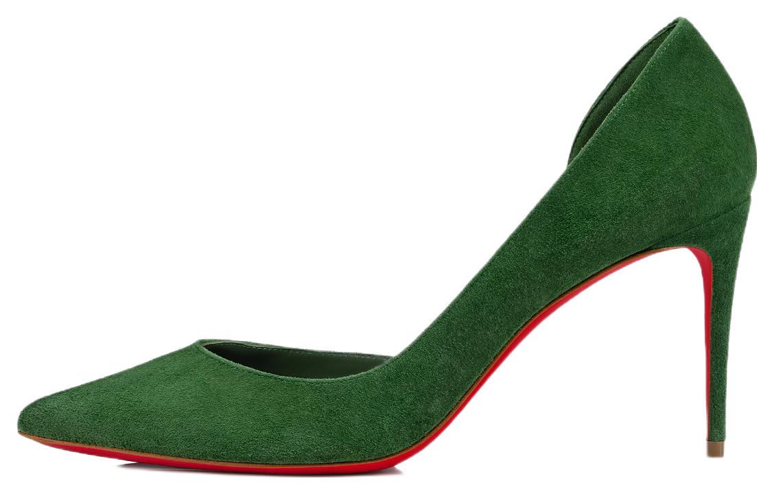 (Women) Christian Louboutin CL Louboutin Velvet Pointed-Toe Stiletto 'Green' 1210045E509