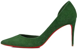 (Women) Christian Louboutin CL Louboutin Velvet Pointed-Toe Stiletto 'Green' 1210045E509 (Women) Christian Louboutin CL Louboutin Velvet Pointed-Toe Stiletto 'Green' 1210045E509