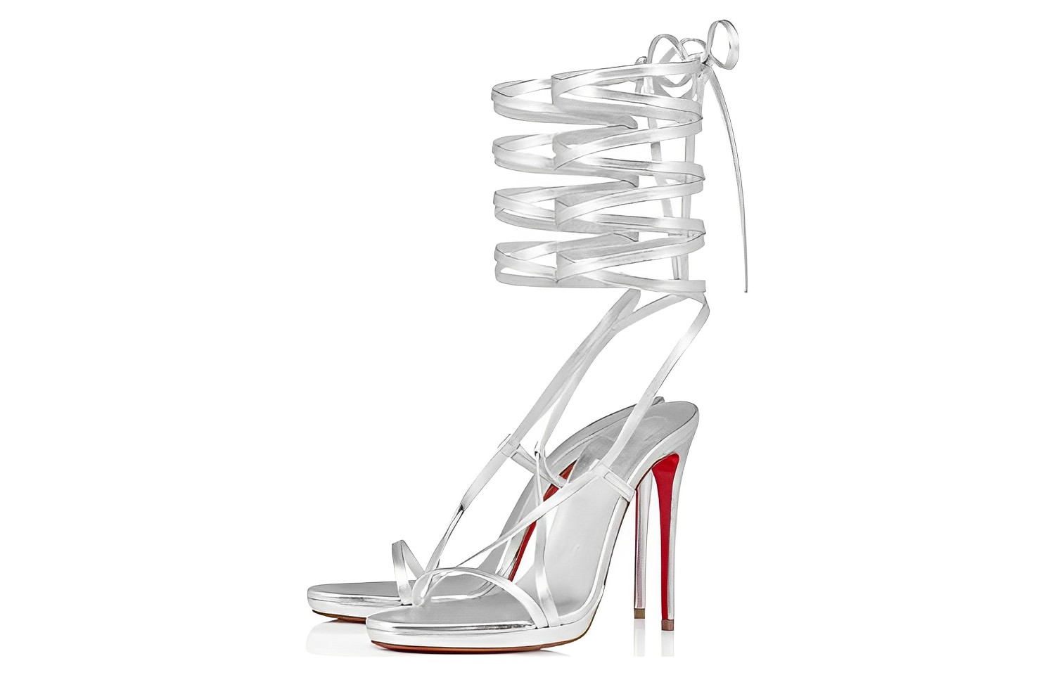 Order (W) 克里斯提·鲁布托 CL 白色露趾细高跟系带凉鞋 3230153S211