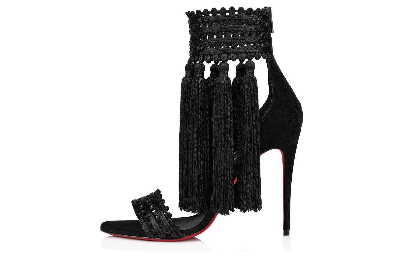 (Women) Christian Louboutin CL Palma Black 'Fashion Comfort Open Toe Slide Sandal' 3230398B439