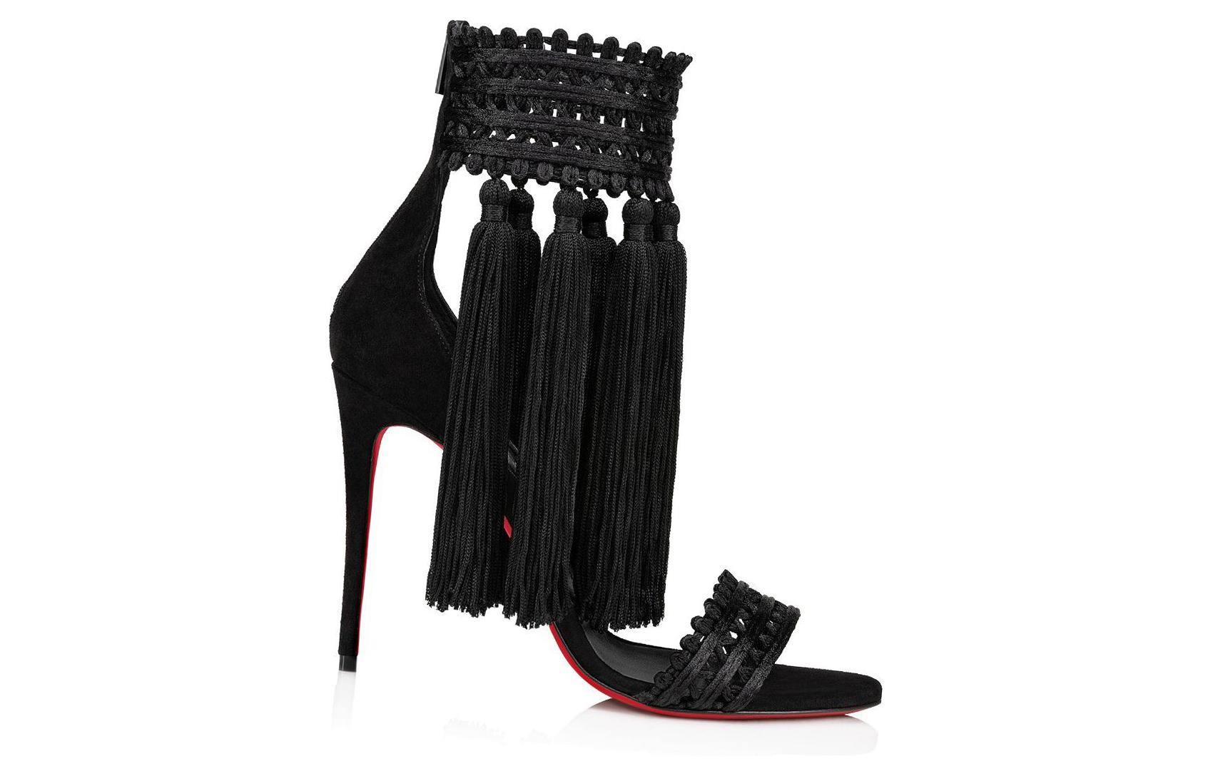 Order (W) Christian Louboutin CL Palma Hitam 'Sandal Selop Kenyamanan, Fashion Terbuka' 3230398B439