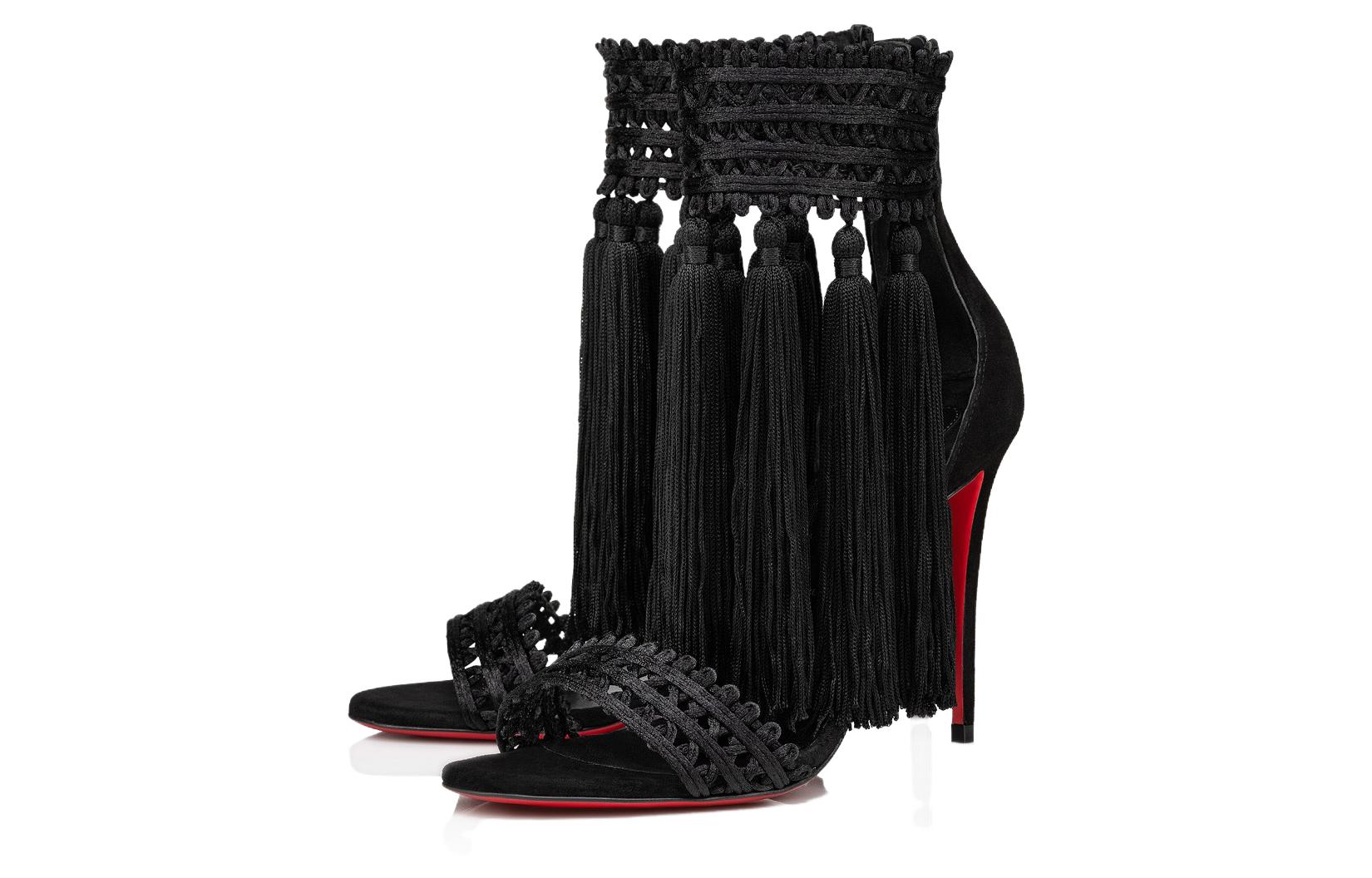 Lookbook (W) Christian Louboutin CL Palma Hitam 'Sandal Selop Kenyamanan, Fashion Terbuka' 3230398B439