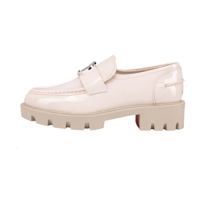 (W) Christian Louboutin CL Patent Leather 'Light Pink CMFT Loafers'