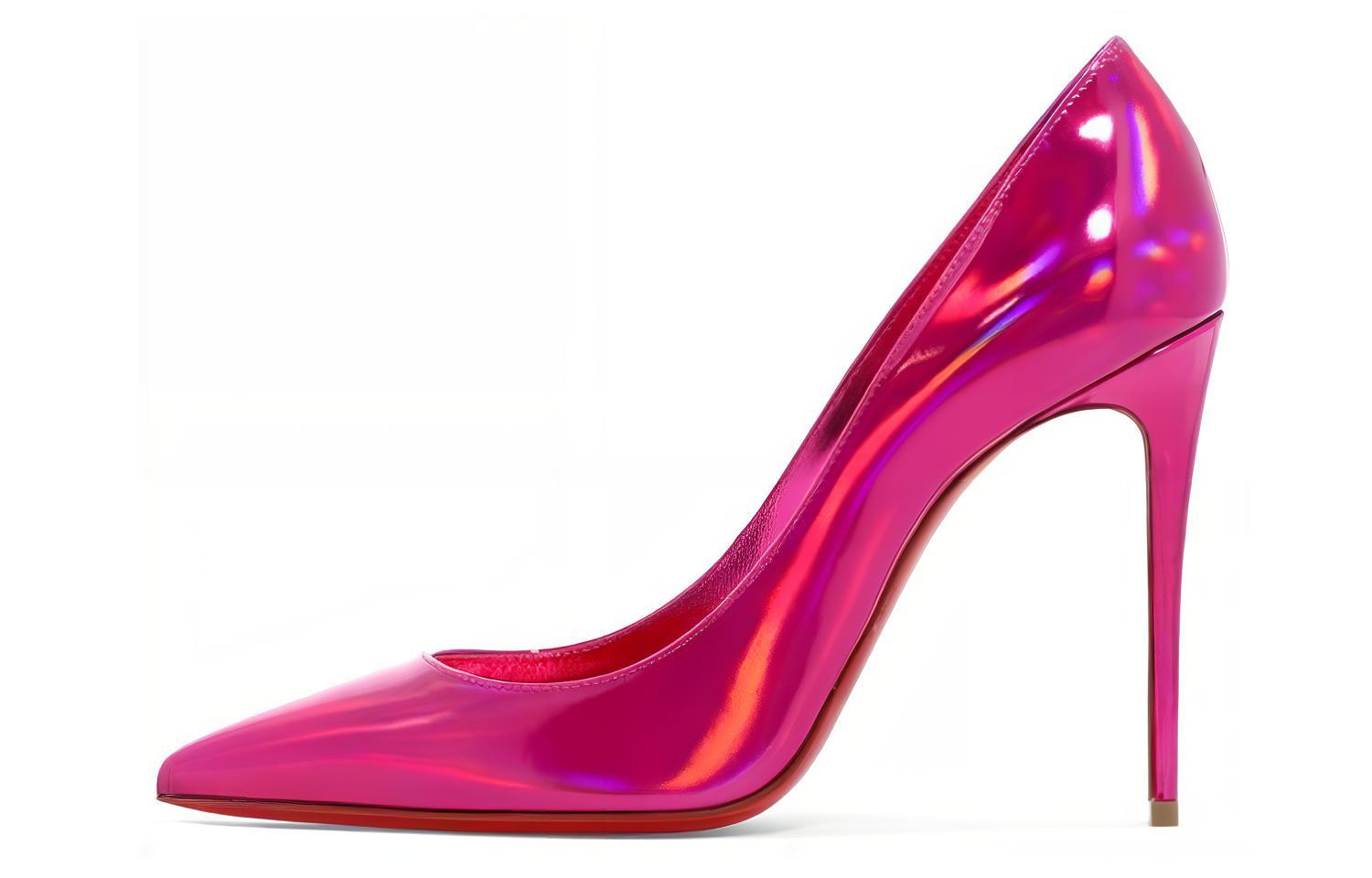 (Women) Christian Louboutin CL Patent Leather Pointed Toe Stiletto 'Purple Red' 3210399P708