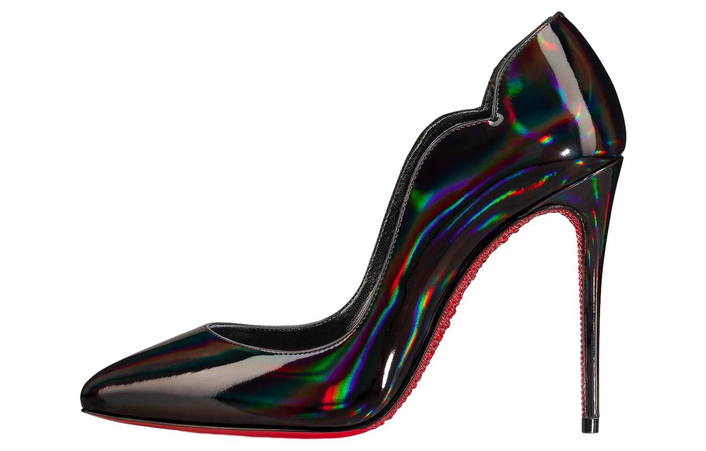 (Women) Christian Louboutin CL Patent Pointed Toe Stiletto 'Black Fashion' 1231042J686
