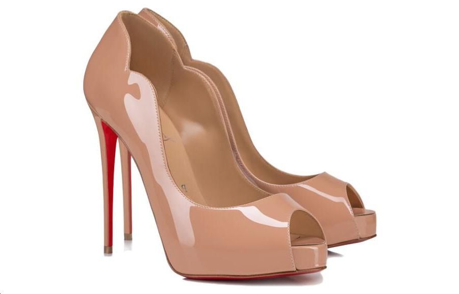 (W) Christian Louboutin CL Patent Stiletto Heels 12cm 'Coffee' 'Elegant Tempered Peep Toe' 圖 3
