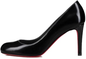 (Women) Christian Louboutin CL Patin Pumppie 'Black Pointed Toe Stiletto' 3230631B439 (Women) Christian Louboutin CL Patin Pumppie 'Black Pointed Toe Stiletto' 3230631B439