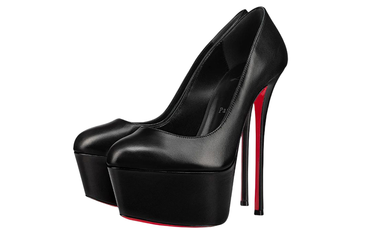 Lookbook (W) Christian Louboutin CL Platin Leren Puntige Stiletto Hoge Hakken 16cm ''Zwart'' 3221111BK01