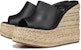 (Women) Christian Louboutin CL Platine Ariella Zeppa 'Black Platform Peep-Toe Slides' 3230184T339