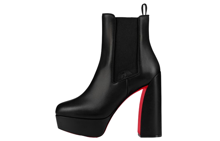 (Women) Christian Louboutin CL Platine Calfskin Chelsea Boot 'Black Fashion' 3220989BK01