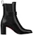 (Women) Christian Louboutin CL Platine Calfskin Chunky Heel Slip-On Ankle Chelsea Boots 'Black' 3221105BK01