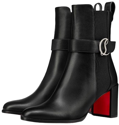 (Women) Christian Louboutin CL Platine Calfskin Chunky Heel Slip-On Ankle Chelsea Boots 'Black' 3221105BK01 Lookbook (Women) Christian Louboutin CL Platine Calfskin Chunky Heel Slip-On Ankle Chelsea Boots 'Black' 3221105BK01