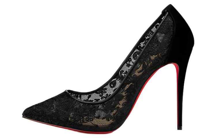 (Women) Christian Louboutin CL Platine Fabric Stiletto High Heels 10cm 'Black' 'Simple Elegance' 1200666CM47