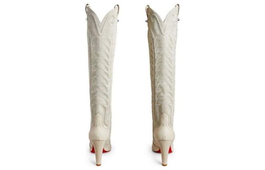 (W) Christian Louboutin CL Platine High-Top 'White Embossed Leather' 圖 5