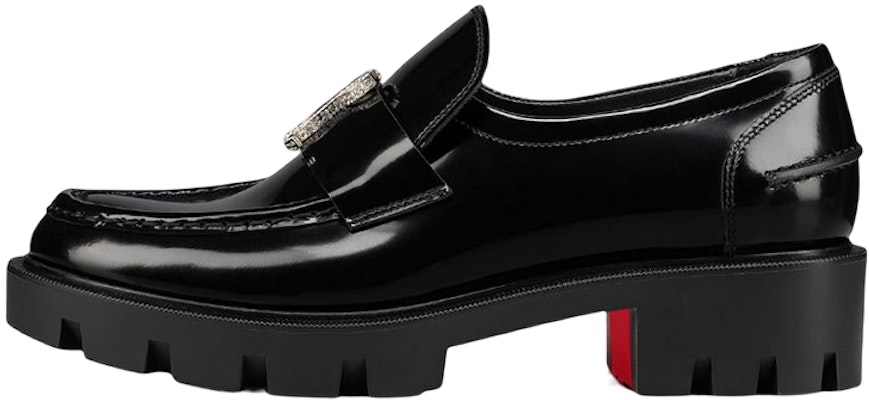 (Women) Christian Louboutin CL Platine Leather 'Strass Embellished Platform' Black 1230046B439 Buy (Women) Christian Louboutin CL Platine Leather 'Strass Embellished Platform' Black 1230046B439