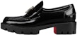 (W) Christian Louboutin CL Kulit Platine 'Strass Embellished Platform' Hitam 1230046B439