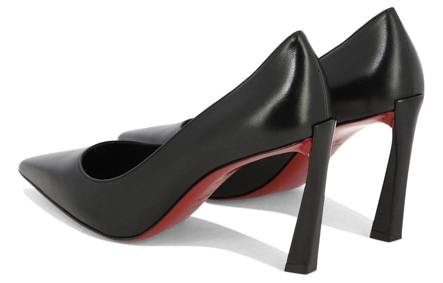 Purchase (W) Christian Louboutin CL Platine Cuero Negro 'Tacón de Aguja Versátil y Cómodo' 1230134B439