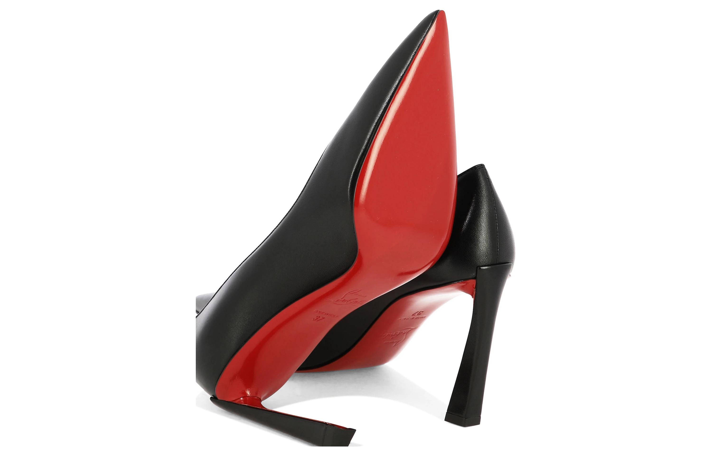 Details for (Women) Christian Louboutin CL Platine Leather Black 'Versatile Comfort Stiletto' 1230134B439