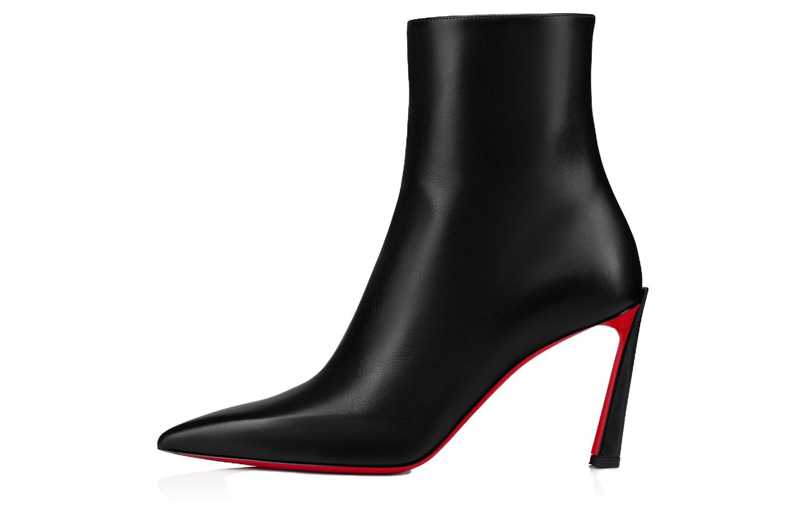 Buy (W) Botín de Cuero Negro Christian Louboutin CL con Tacón de 8.5cm y Punta Fina 1230284BK01