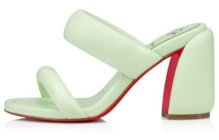 (Women) Christian Louboutin CL Platine Leather Sandal 8.5cm 'Green' 'Simple Elegance' 1230780E573