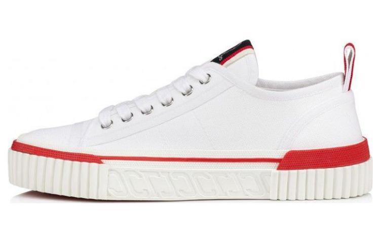 (Women) Christian Louboutin CL Platine Pedro Junior Canvas Low Top 'White Comfort' 3230469WH01
