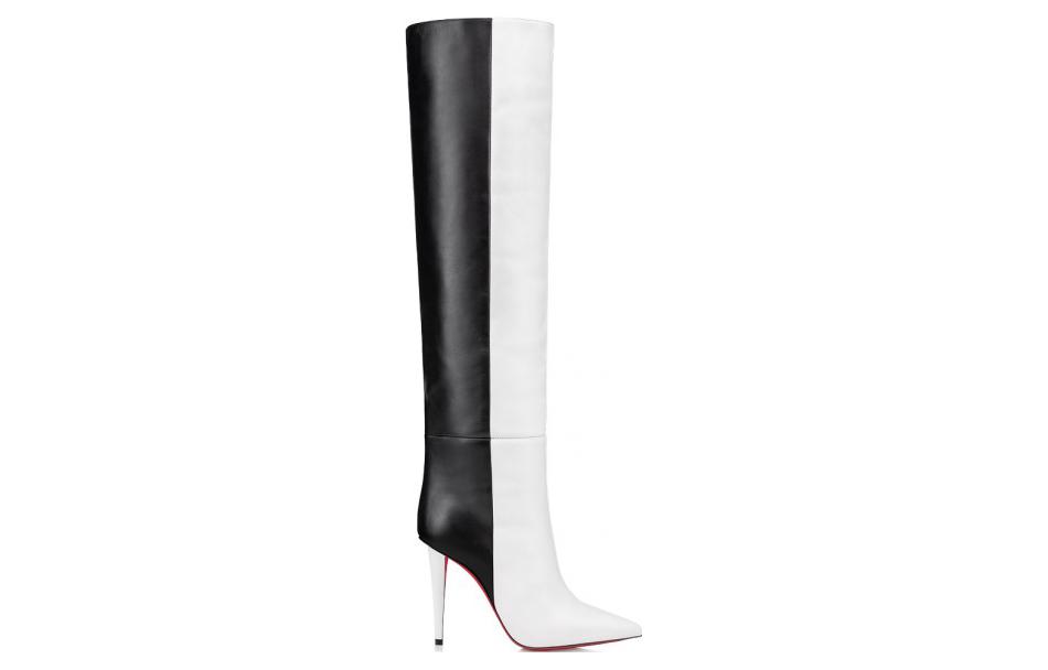 Order (W) Christian Louboutin CL Platinum Leren Hoge Sneakers ''Zwart Wit'' 3230820Q254