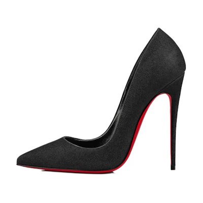 (W) Christian Louboutin CL Pointed Toe Stiletto 'Black Leather'