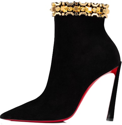 (W) Christian Louboutin CL Sepatu Boots Hak Tirus 'Beludru Hitam' 1230400CM6S Buy (W) Christian Louboutin CL Sepatu Boots Hak Tirus 'Beludru Hitam' 1230400CM6S