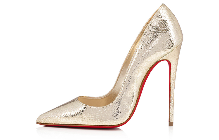 (Women) Christian Louboutin CL Pointed Toe Stiletto 'Metallic Gold Leather' 1230612G306