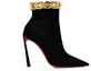 Order (W) Christian Louboutin CL But Ankle Stiletto Hujung Runcing 'Black Velvet' 1230400CM6S
