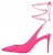(W) Christian Louboutin CL Toe Runcing Suede Lace-Up Stiletto 'Merah Jambu' 3220848P732
