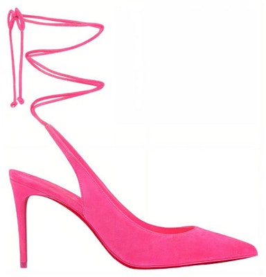 (Women) Christian Louboutin CL Pointed Toe Suede Lace-Up Stiletto 'Pink' 3220848P732 Order (Women) Christian Louboutin CL Pointed Toe Suede Lace-Up Stiletto 'Pink' 3220848P732