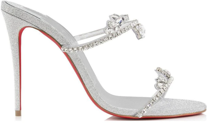 (W) Christian Louboutin CL Silber ''Just Queen Metallic Leder Open-Toe Sandale'' 1231152S265 Order (W) Christian Louboutin CL Silber ''Just Queen Metallic Leder Open-Toe Sandale'' 1231152S265
