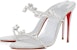 (W) Christian Louboutin CL Perak 'Just Queen Kulit Logam Sandal Terbuka' 1231152S265