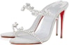 Lookbook (W) Christian Louboutin CL Perak 'Just Queen Kulit Logam Sandal Terbuka' 1231152S265