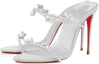Lookbook (W) Christian Louboutin CL Silber ''Just Queen Metallic Leder Open-Toe Sandale'' 1231152S265