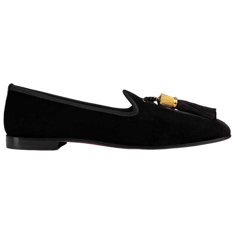 (W) Christian Louboutin CL Velvet Black 'Jewel Tassel Loafer' 圖 2