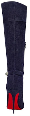 (W) Stivale Alto a Punta in Velluto Christian Louboutin CL ''Blu'' 3220836U008 Shop (W) Stivale Alto a Punta in Velluto Christian Louboutin CL ''Blu'' 3220836U008