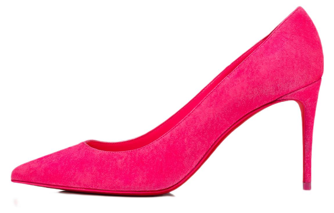 (Women) Christian Louboutin CL Velvet Pointed Toe Slip-On Stiletto 'Pink' 1220562P732