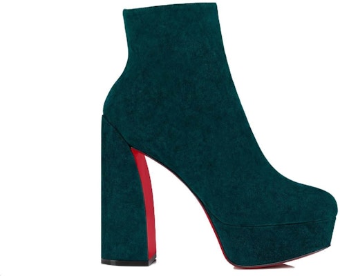 (Women) Christian Louboutin CL Velvet Zip Block Heel Ankle Boot 'Deep Green' 1220453E287 Order (Women) Christian Louboutin CL Velvet Zip Block Heel Ankle Boot 'Deep Green' 1220453E287