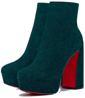 (Women) Christian Louboutin CL Velvet Zip Block Heel Ankle Boot 'Deep Green' 1220453E287 Lookbook (Women) Christian Louboutin CL Velvet Zip Block Heel Ankle Boot 'Deep Green' 1220453E287