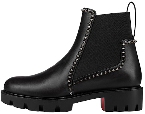 (Women) Christian Louboutin CL x Calfskin Studded Ankle Chelsea Boot 'Black' 3221092BK01 Buy (Women) Christian Louboutin CL x Calfskin Studded Ankle Chelsea Boot 'Black' 3221092BK01