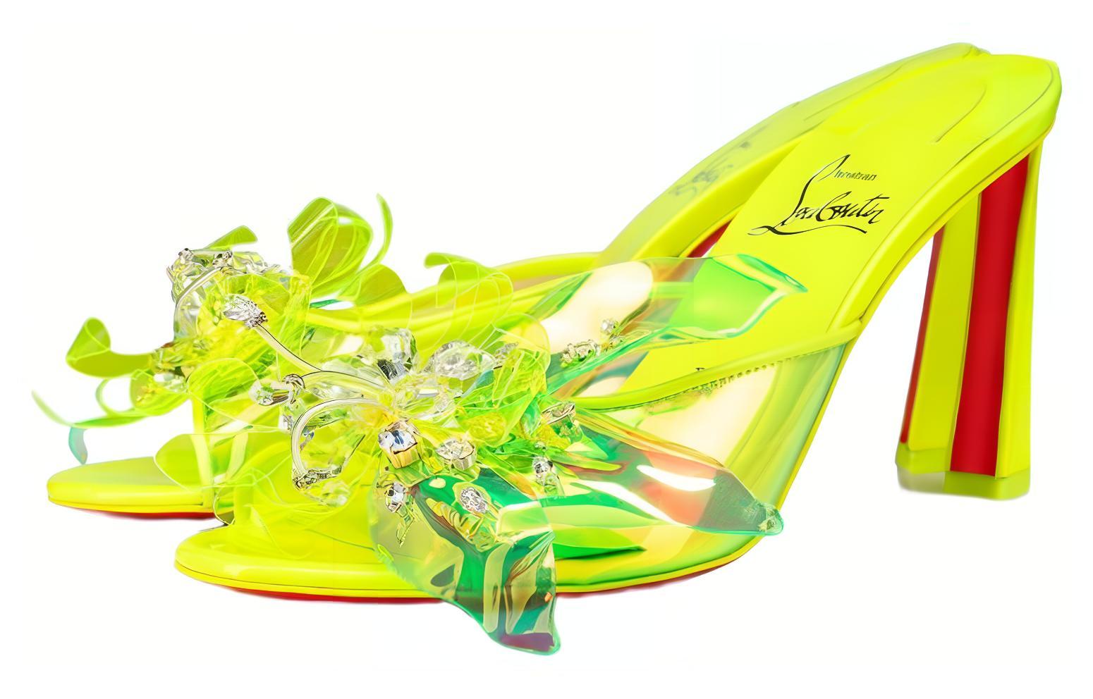 Lookbook (Women) Christian Louboutin CL x Louboutin Comfort Easy-Match Slide Sandals 'Fluorescent Yellow' 1230902Y324