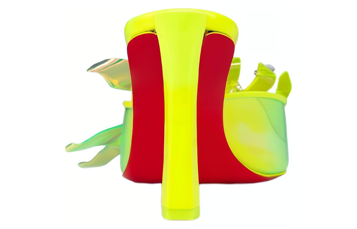 Shop (Women) Christian Louboutin CL x Louboutin Comfort Easy-Match Slide Sandals 'Fluorescent Yellow' 1230902Y324