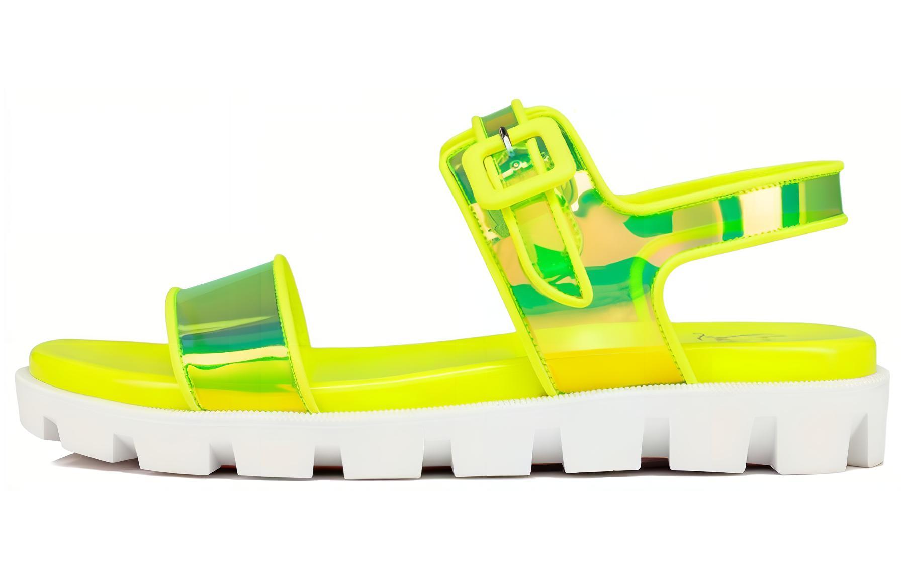 (Women) Christian Louboutin CL x Louboutin Open Toe Comfort Slide 'Green' 1231053Y317