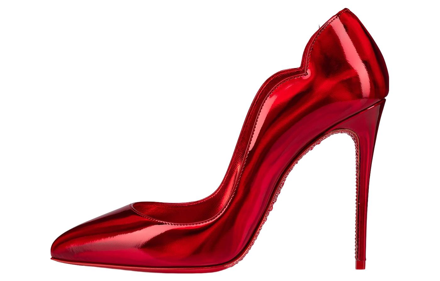 (Women) Christian Louboutin CL x Louboutin Patent Leather Pointed Toe Stiletto 'Red' 1231042R492
