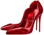 (W) Christian Louboutin CL x Louboutin Kulit Patent Tumit Tinggi Runcing 'Merah' 1231042R492