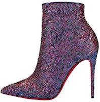 (Women) Christian Louboutin CL x Louboutin Satin Pointed Toe Ankle Boot 10cm 'Purple' 1230082M024 (Women) Christian Louboutin CL x Louboutin Satin Pointed Toe Ankle Boot 10cm 'Purple' 1230082M024